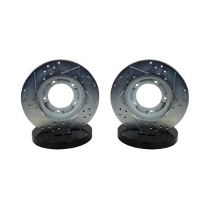 Toyota Tacoma Brake Rotors (2) - Front - Baer Brakes - Claw Performance, Slot & Drilled - Zinc-Plated - `98-`04